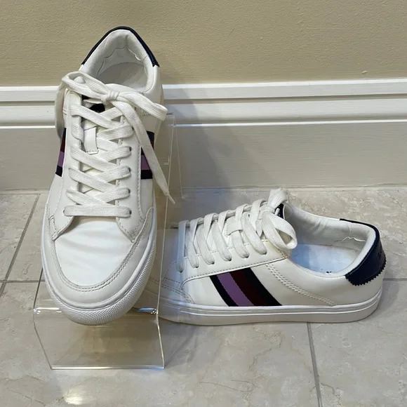 JCREW - WHITE & STRIPED “ROAD TRIP”  SNEAKERS - Picture 4 of 9
